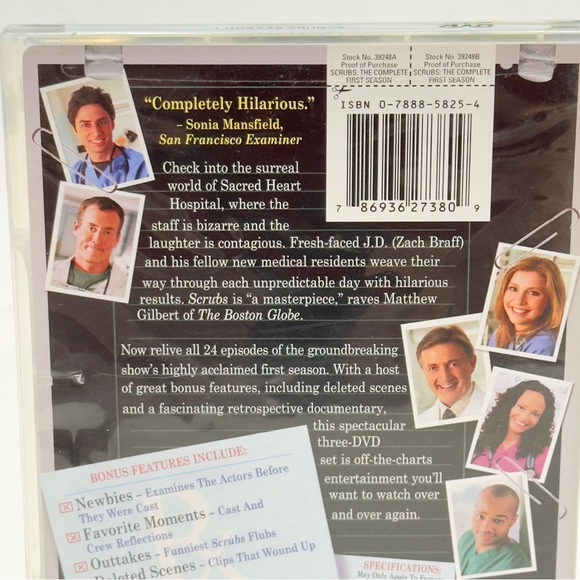 Scrubs: The Complete First Season (3 DVDs 2005) Hospital Comedy - Picture 5 of 8